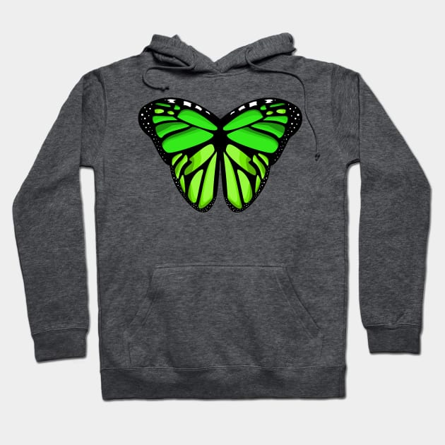 lovely monarch green butterfly wings Hoodie by prettyguardianstudio